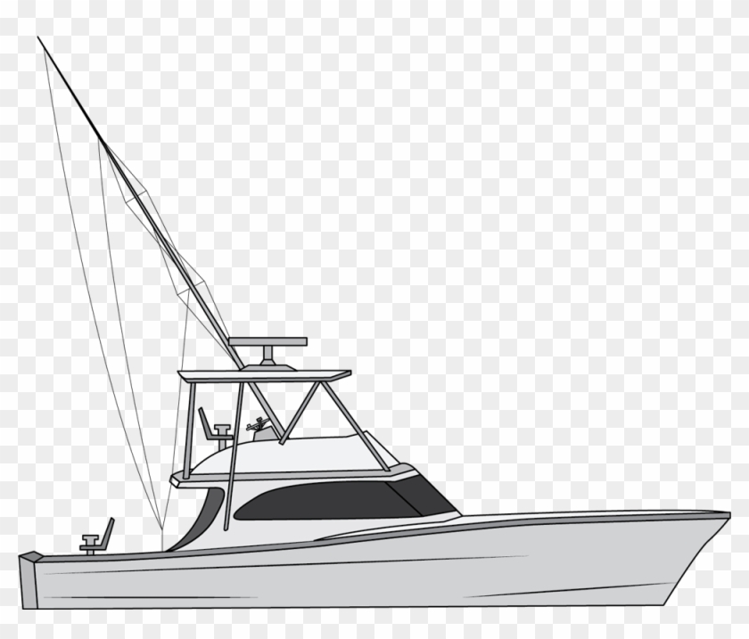 Types Of Fishing Boats - Offshore Fishing Boat Drawing Clipart