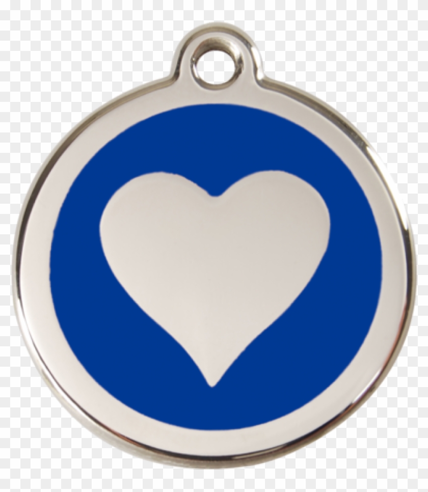 Dark Blue Heart Pet Tag - Pet Tag Clipart