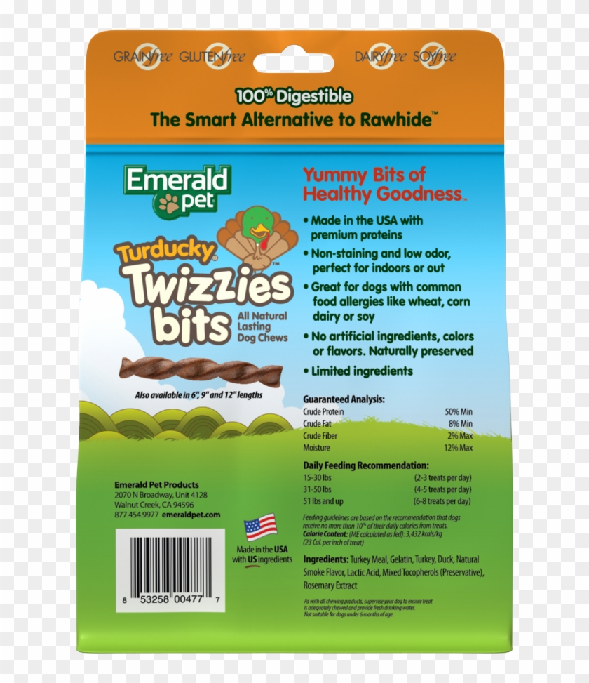 Emerald Pet Turducky Twizzies Bits Dog Treats - Paper Product Clipart #2795220