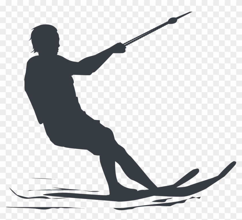 Water Skiing Silhouette , Png Download - Skier Turns Clipart