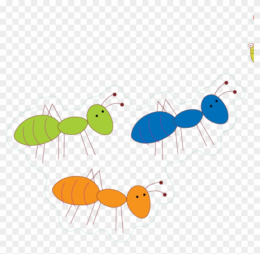 Ants Vector Cartoon Baby - Ants Of Different Color Clipart - Png Download #2795662