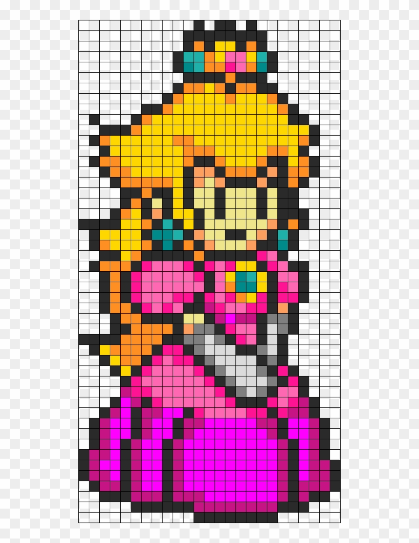 Princess Peach Pixel Art Grid