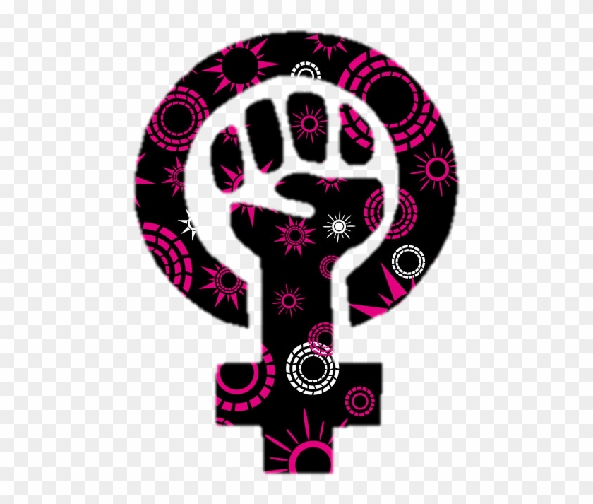 Pink And Black Feminist Symbol - Feminism Symbol Png Clipart