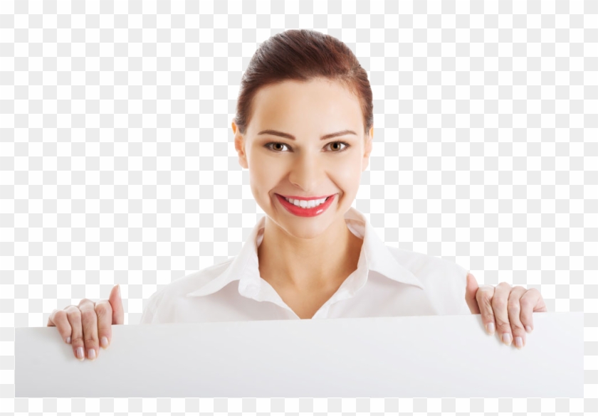 Business Women Holding A Board - Women Board Png Clipart