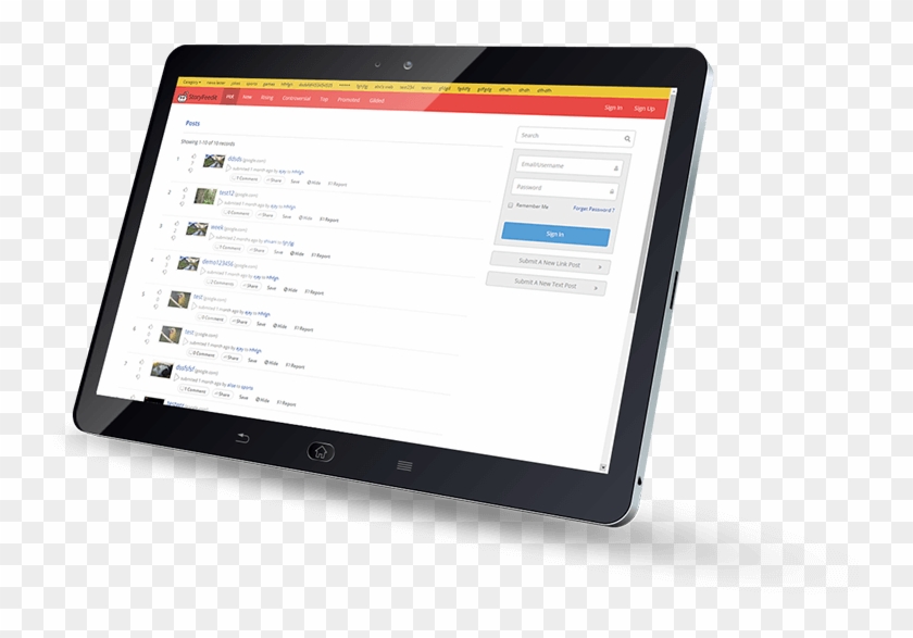 Reddit Clone - Tablet Computer Clipart