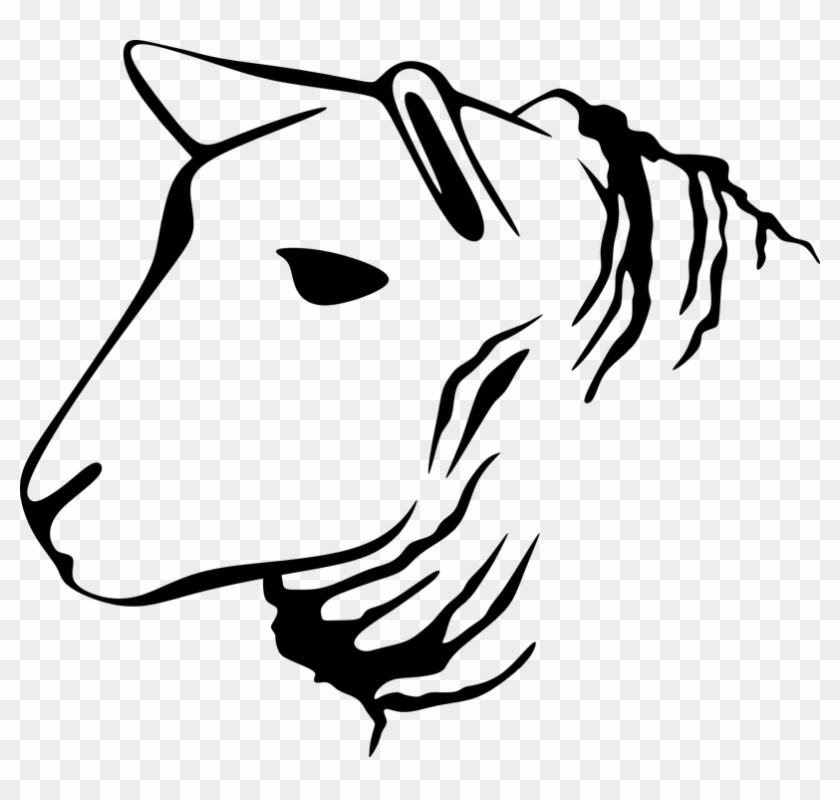 Animal, Barnyard, Lamb, Sheep, Silhouette - Sheep Face Silhouette Clipart #2799939