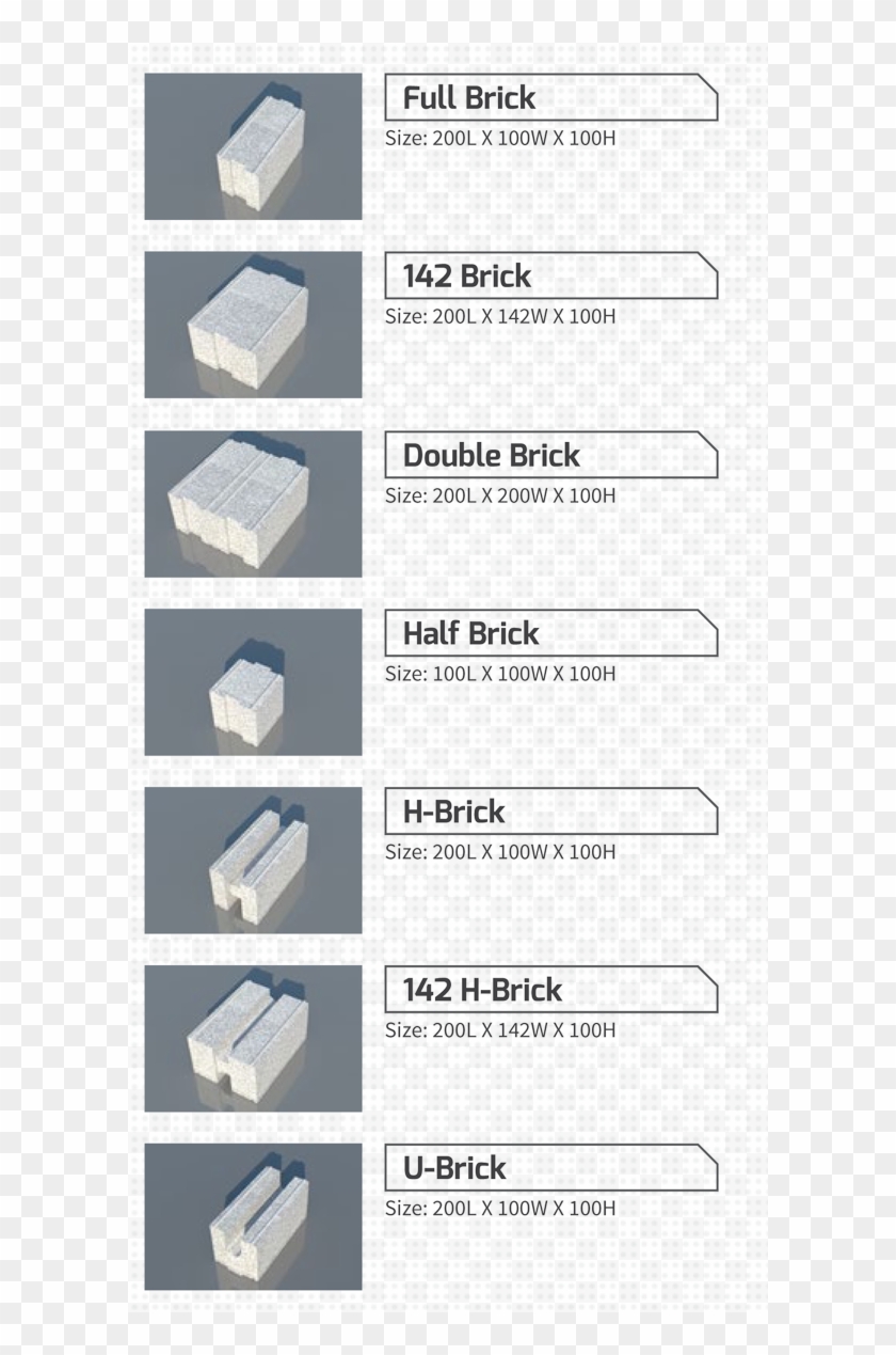 Brick Type Spec - Half Brick Size Clipart #2799979