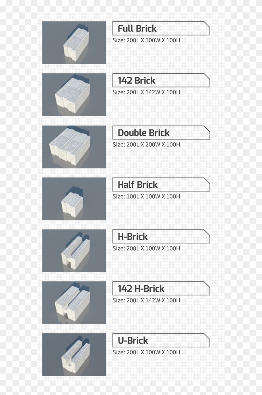 Brick Type Spec - Half Brick Size Clipart