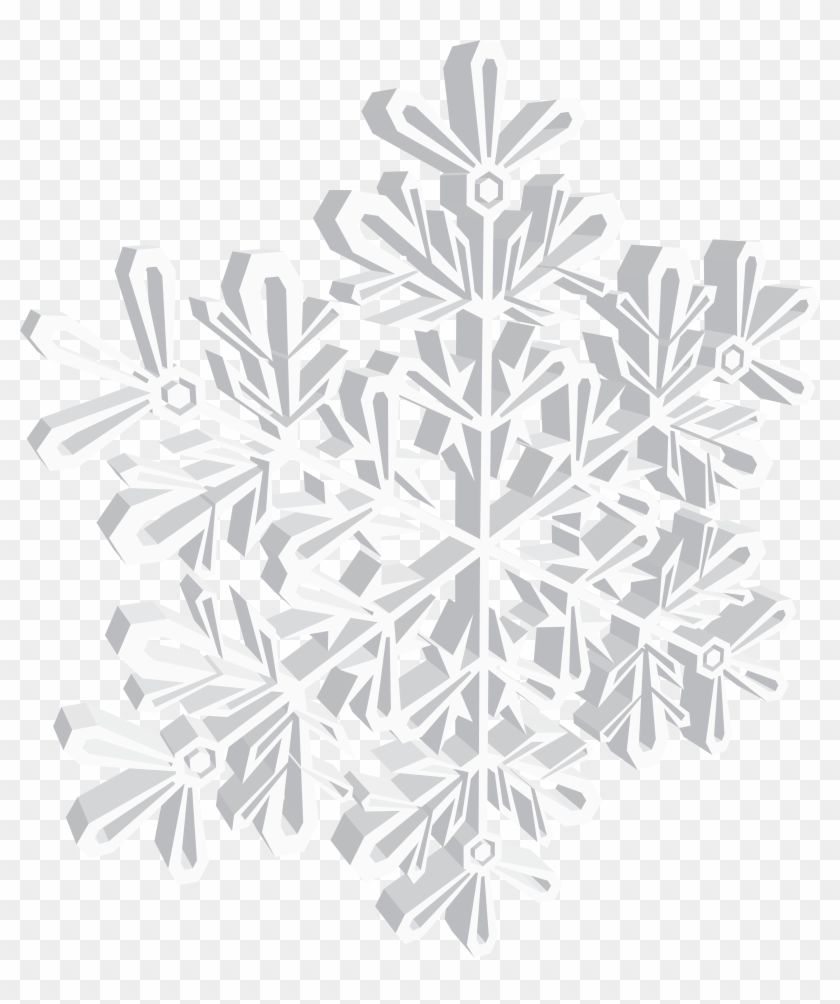 White 3d Snowflake Png Clipart Image - Floral Design Transparent Png #280176