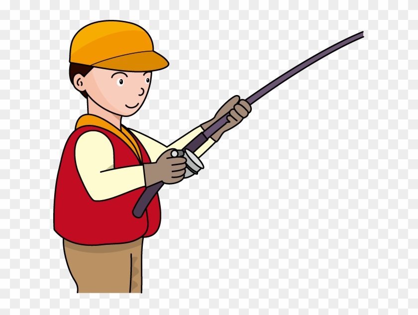 Image Library Pole Tackle Free On - Clipart Fisherman With Rod - Png Download