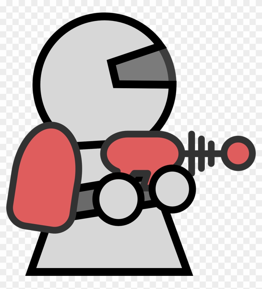 Vector Graphics, - Astronaut With Gun Cartoon Clipart