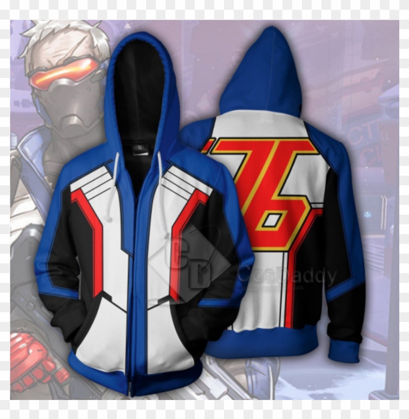 Overwatch Ow Soldier 76 Jack Morrison 3d Hoodie - Soldier 76 Hoodie Clipart