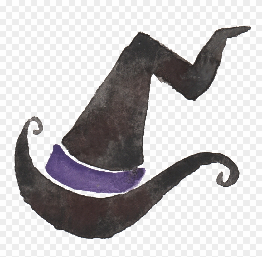 Black Watercolor Hand Painted Wizard Hat Transparent Clipart