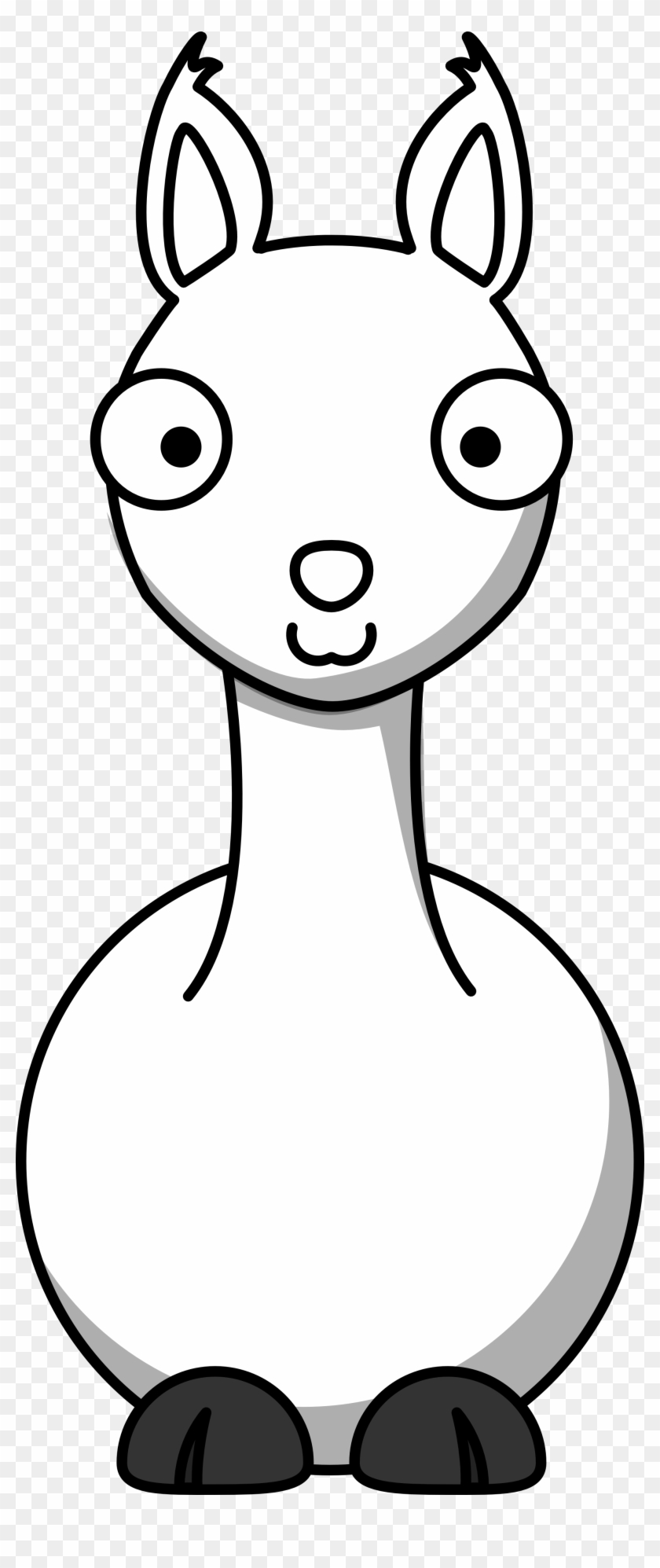Llama Clip Art - Llama Face Clipart Black And White - Png Download