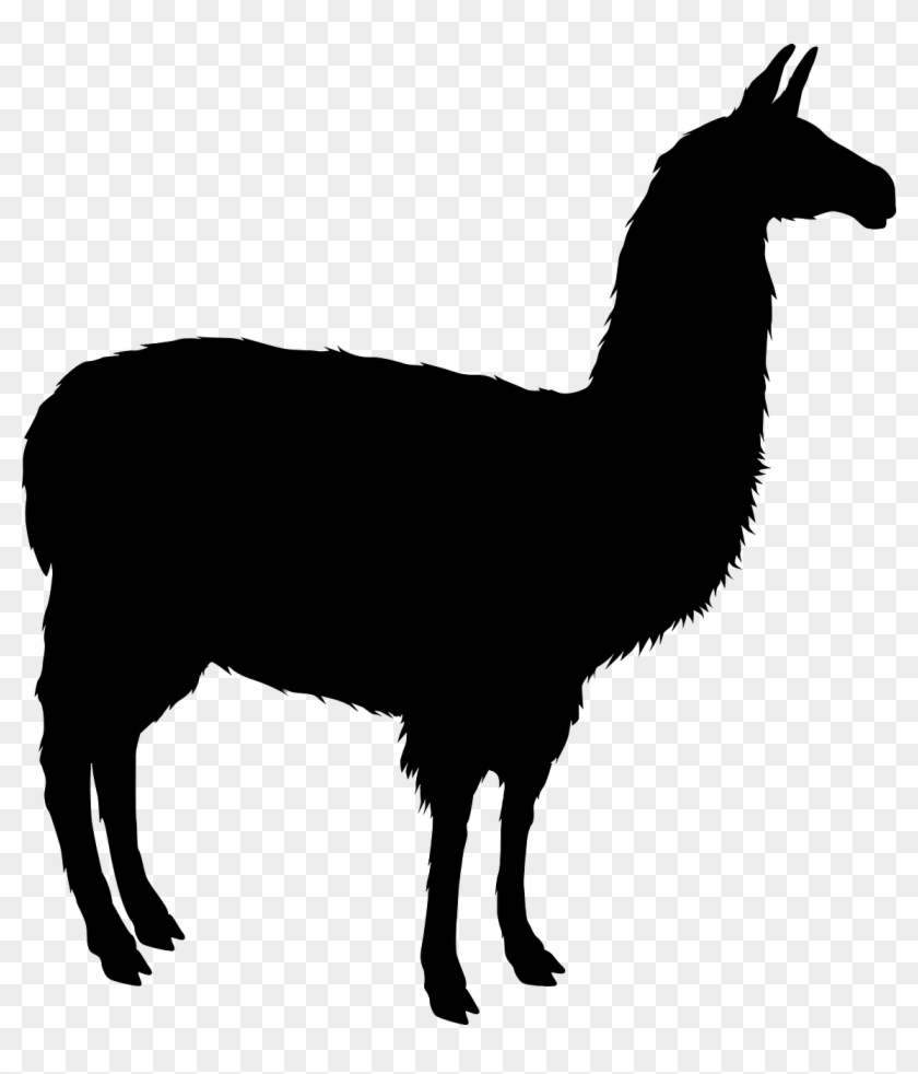 Download Png - Black And White Llama Silhouette Clipart