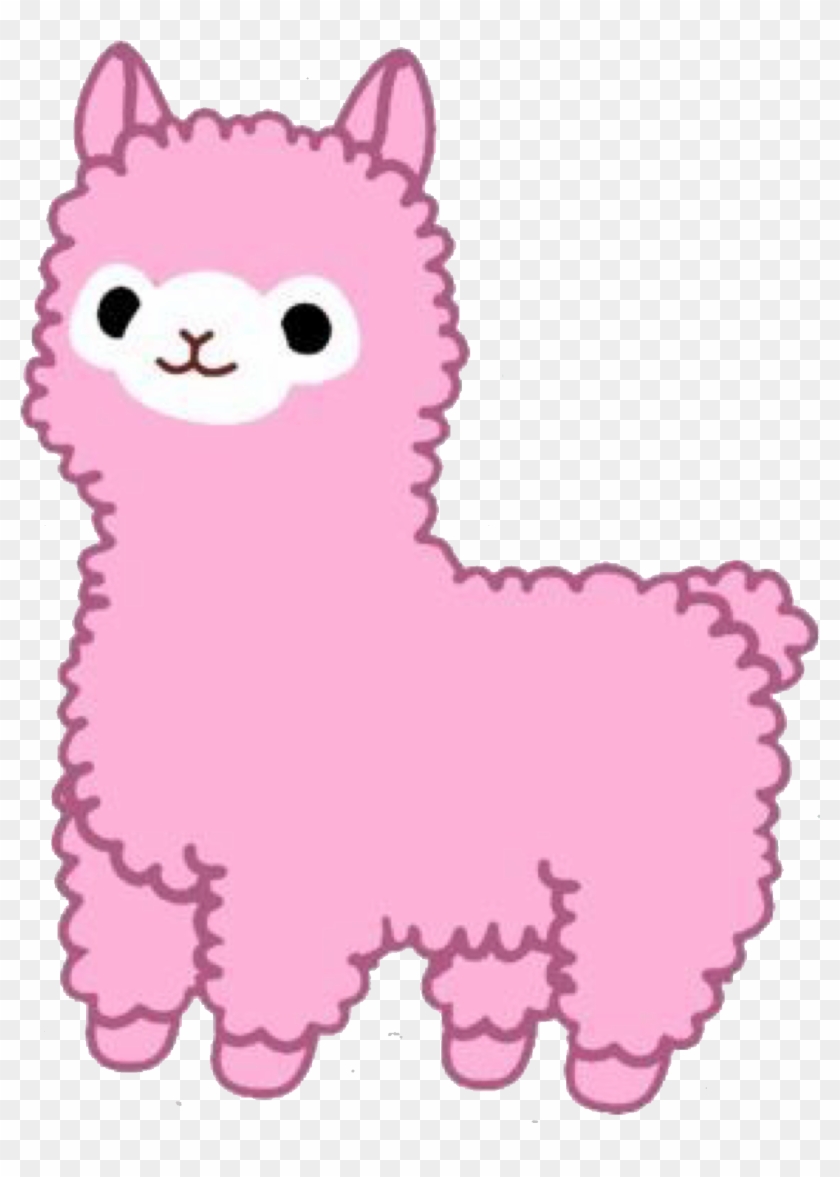 Llama Sticker - Pink Alpaca Sticker Clipart