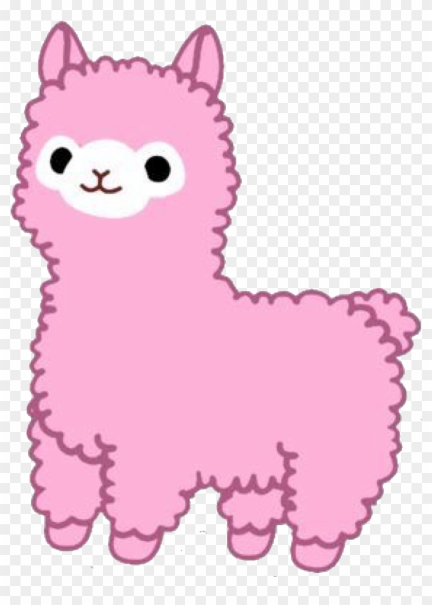 Llama Sticker - Pink Alpaca Sticker Clipart #282976