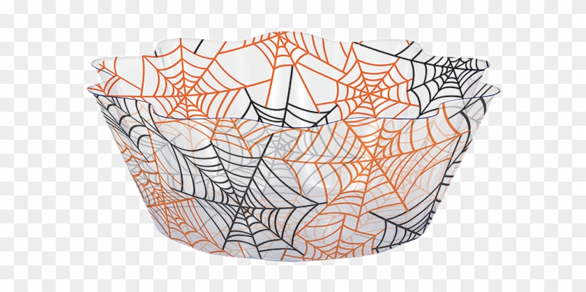 Clear Bowl With Spider Web Print For Halloween Party - Creative Converting Penguin Fluted Bowl Clipart