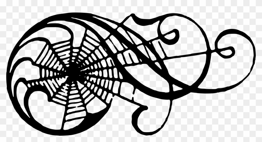 Spiderweb Scroll Clipart By Liftarn - Spider Web Scroll - Png Download #283906