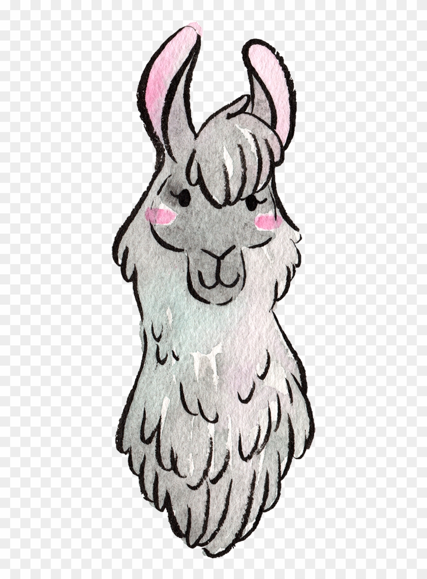 Llama Bust Small File - Cartoon Clipart
