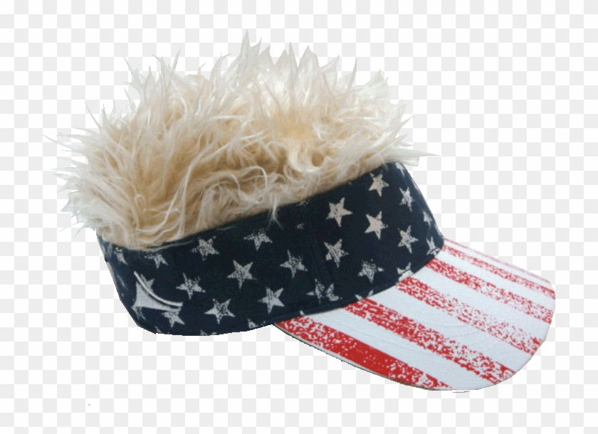 Guy Fieri Flair Hair Usa Visor With Blonde Hair - Guy Fieri Visor Hat Clipart
