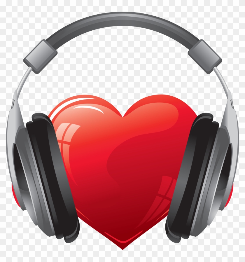 Heart With Headphones Png Clipart