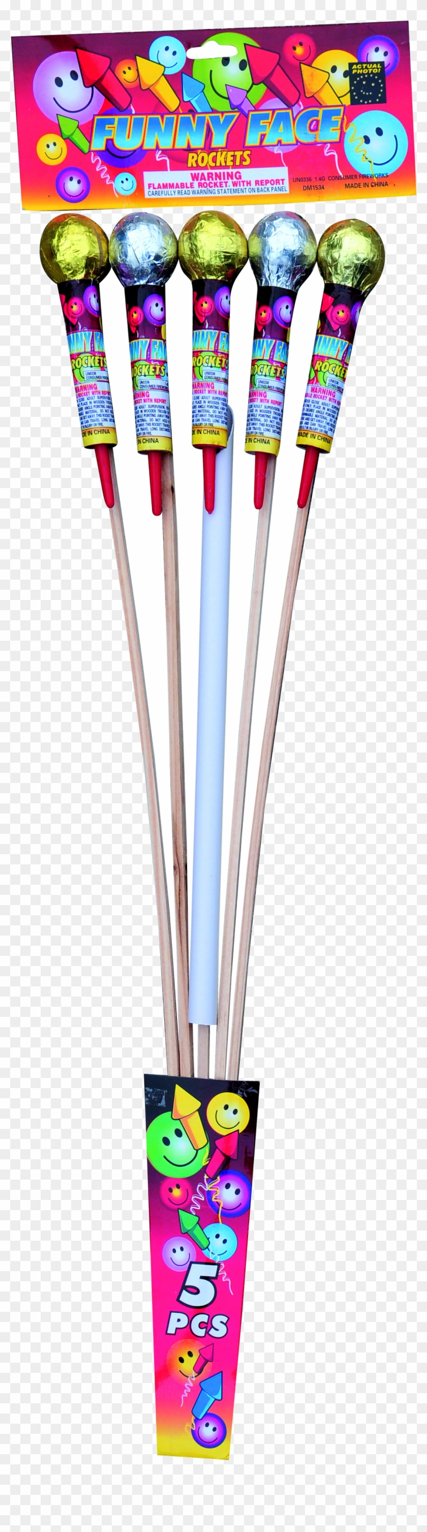 Funny Face Rocket 5 Pack - Party Supply Clipart