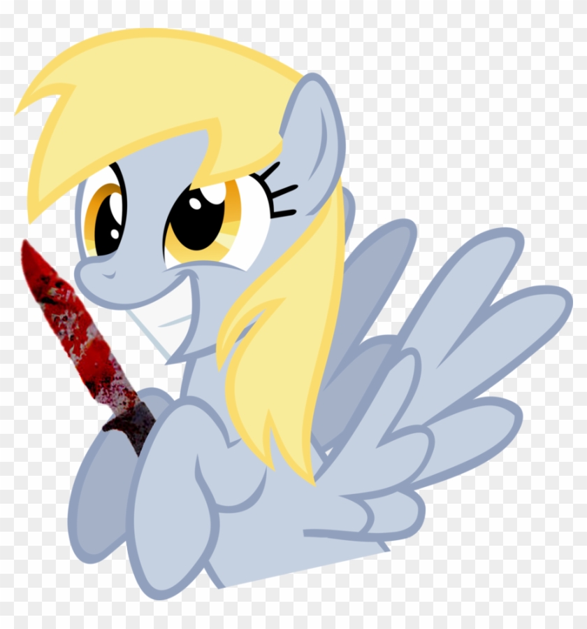 Bloody Knife, Derpy Hooves, Female, Knife, Mare, Pegasus, - Bloody Knife Clipart #286136