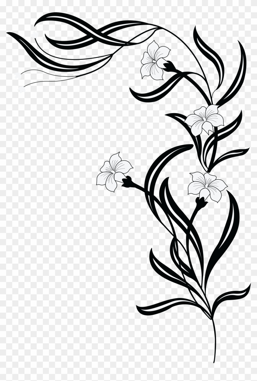 This Free Icons Png Design Of Black And White Flowers Clipart
