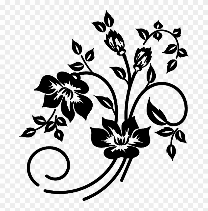 683 X 771 9 - Black And White Flower Vector Png Clipart #286624