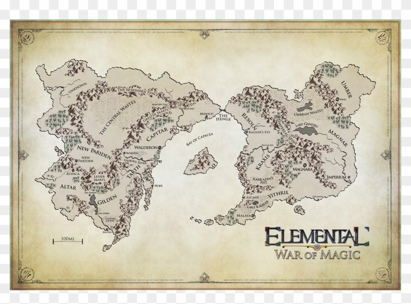 Ele Cloth Map Final - Stylized Fantasy Map Clipart #286672