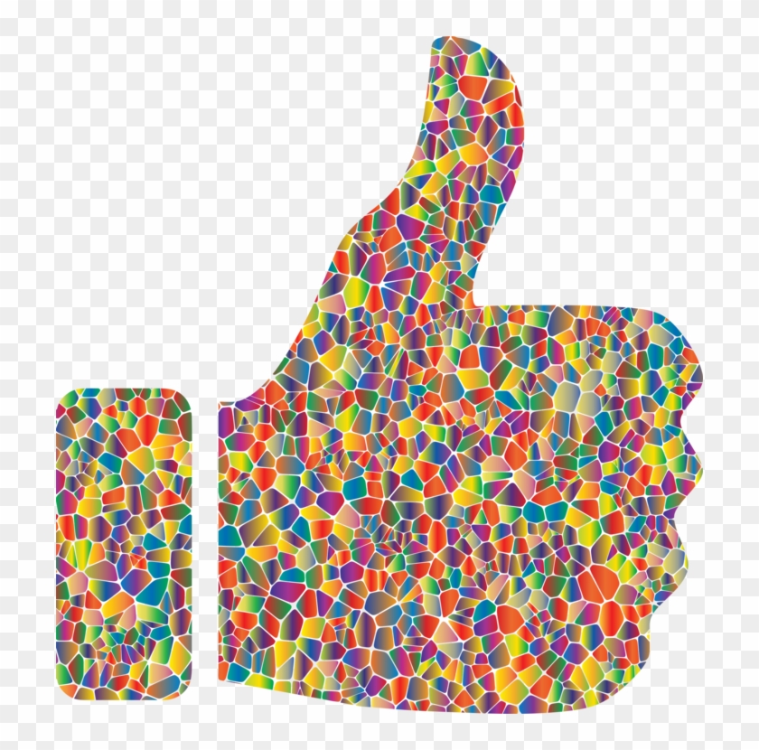 Thumb Signal Emoji Ok Smiley - Rainbow Thumbs Up Emoji Clipart #287462