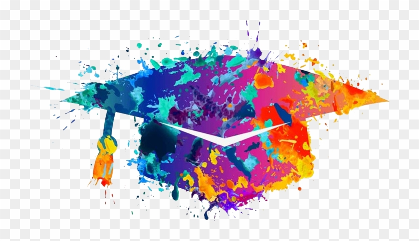 Graduation Cap Drawing Free Download - High School Education Background Design Clipart