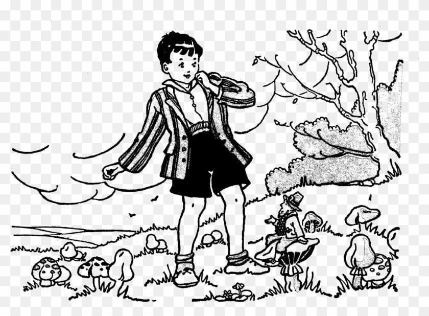 This Is A Sweet Child Digital Stamp Of A Young Boy - Illustration Clipart