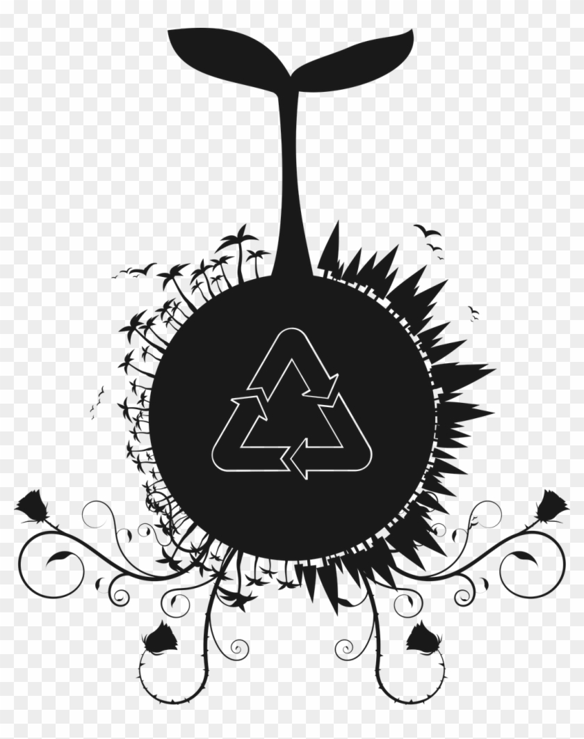 Forest, Silhouette Sustainability Plant Recycle Sy - Sustainability Black And White Clipart