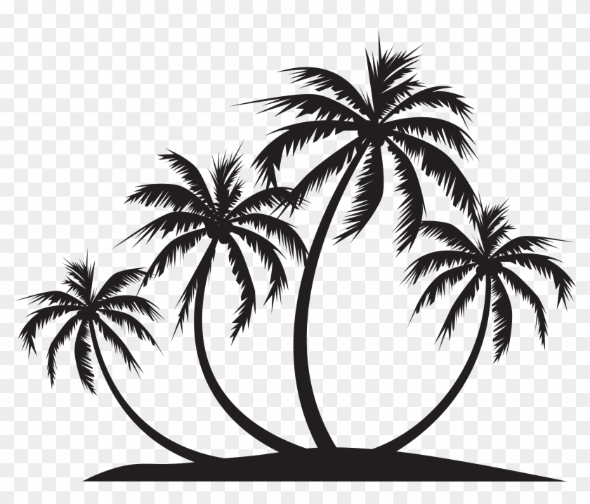 Palm Island Silhouette Png Clip Art Transparent Png