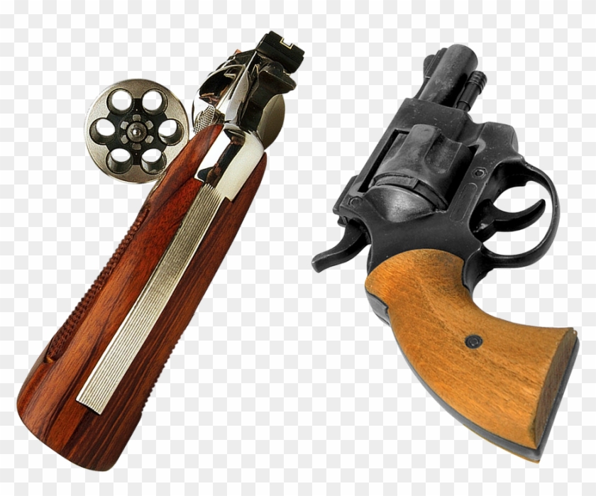 Gun, Revolver, Drum, Patrons, Charge, Handle, Trigger - Pistol Clipart #288555