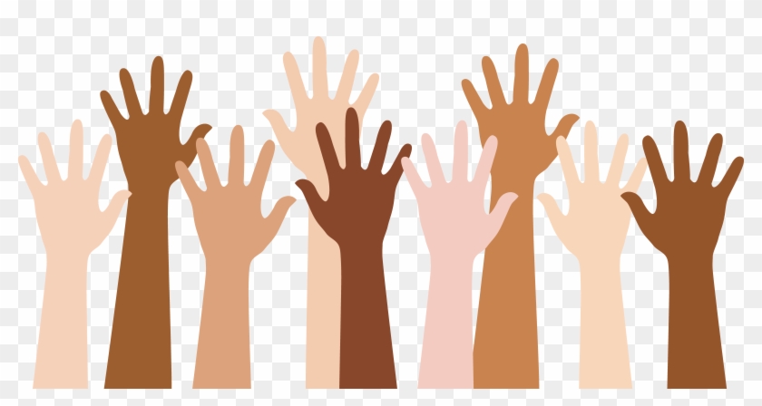 Free Culture Clipart Hand Raised Pencil And In Color - Png Download