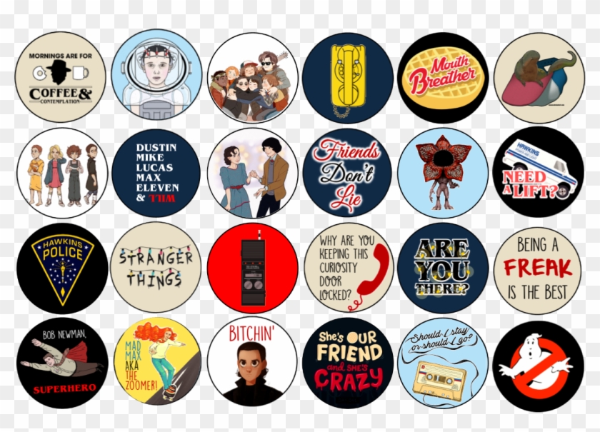 Customizable Stranger Things Party Banner - Stranger Things Cupcake Toppers Clipart