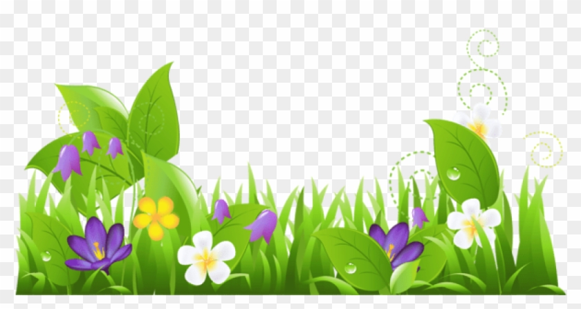 Free Png Grass And Flowers Png Images Transparent - Flower Field Clipart Png
