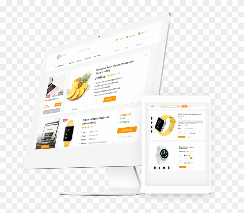 Ecommerce Html Template Components Uikit - E Commerce Ui Kit Clipart #289711