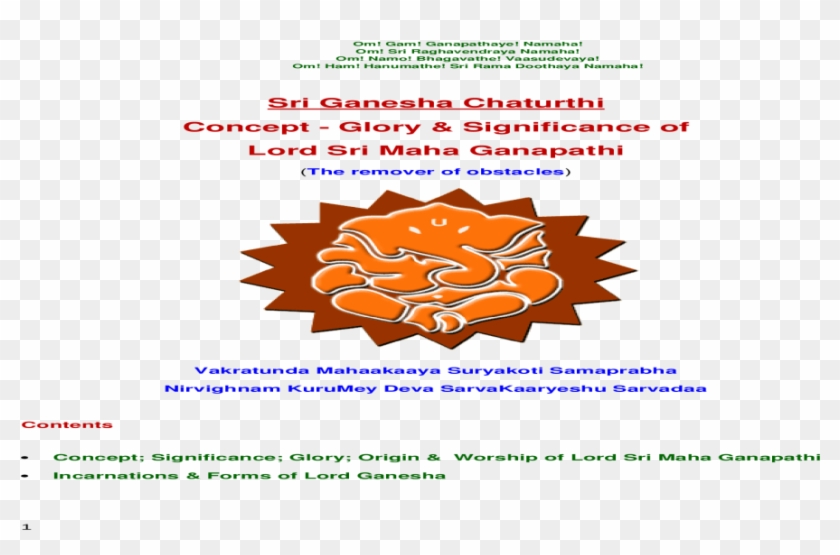 Sri Ganesha Chaturthi - Illustration Clipart #289872