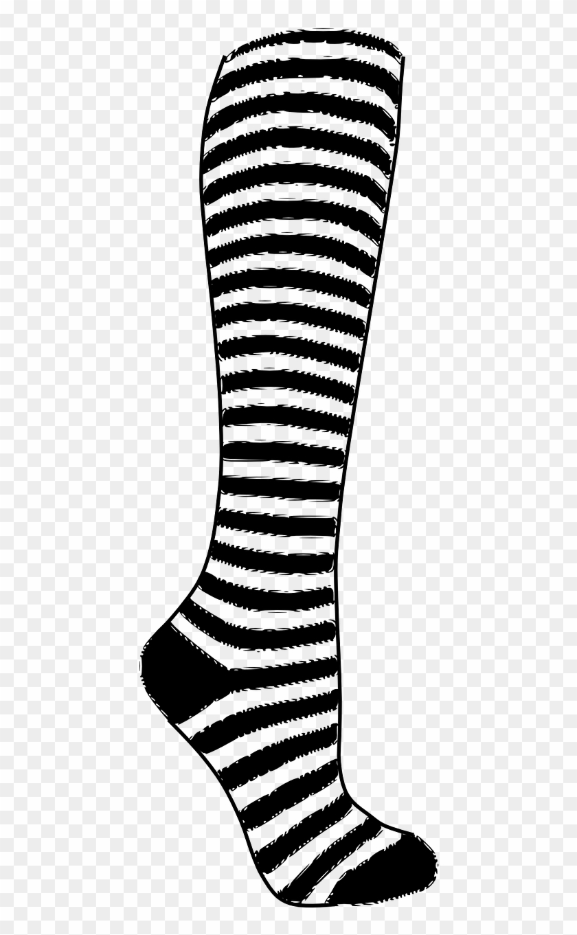 Sock Stripes Striped Clothing Png Image - Black White Socks Png Clipart #2800264