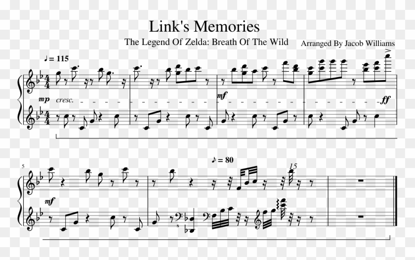 The Legend Of Zelda - Sheet Music Clipart