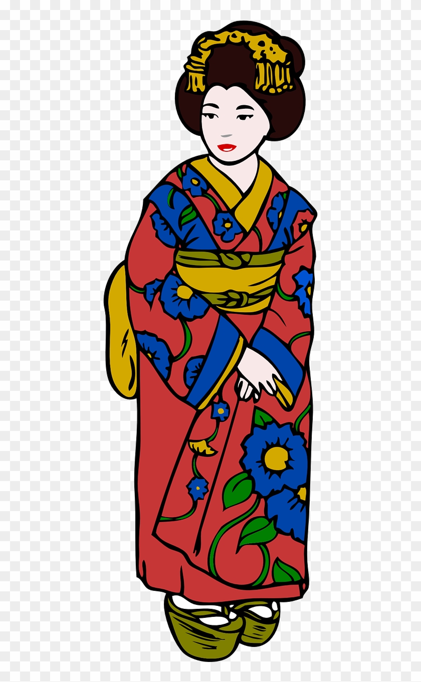 Kimono Woman Clothing Asian Png Image - Japanese Clipart Transparent Png