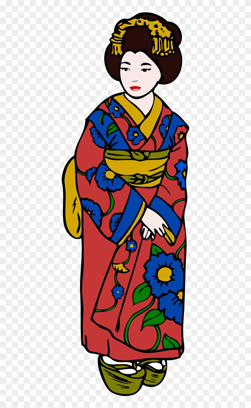 Kimono Woman Clothing Asian Png Image - Japanese Clipart Transparent Png #2801092