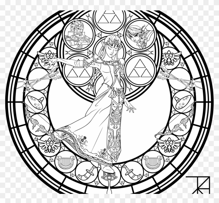 Image Result For Legend Of Zelda Link Colorings Wallpaper - Kingdom Hearts Stained Glass Coloring Page Clipart