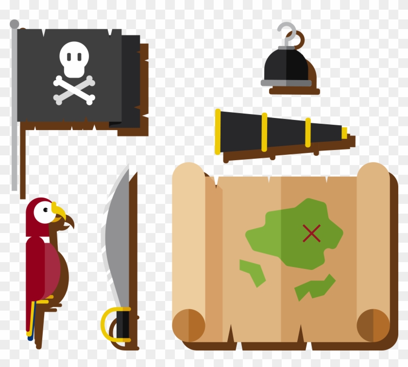 Scavenger Hunt Clipart Pirate Map - Mapa Pirata Vector Png Transparent Png #2802036