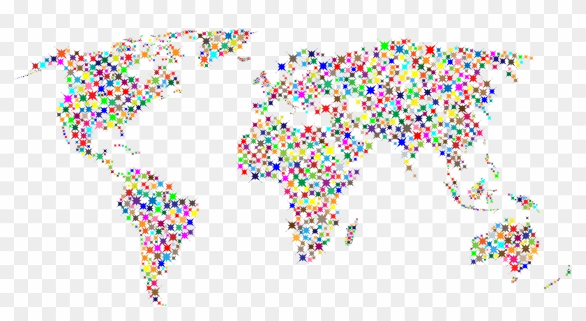 This Free Icons Png Design Of Colorful Starbursts World - India To Bahrain Map Clipart