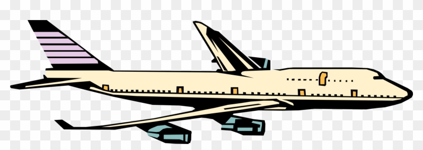 Vector Illustration Of Commercial 747 Airplane Boeing - Monoplane Clipart